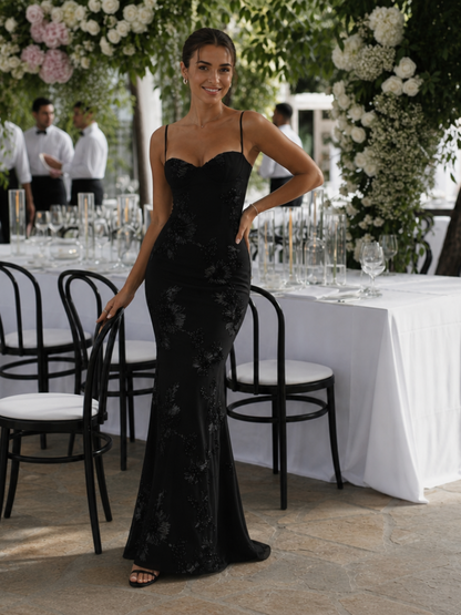 Danica | Spaghetti Strap Corset Bodice Maxi Dress