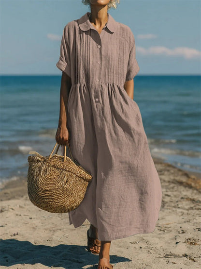 Breathable Cotton Dress Loose Fit Elegant Comfort