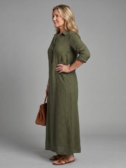 Veronica | Long Sleeve Relaxed Silhouette Maxi Dress
