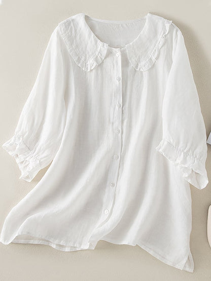 Kayla | Women Loose Fit Ruffle Collar Shirt