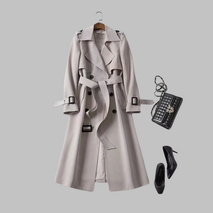 Tia - Elegant Knee-Length Loose Fit Coat