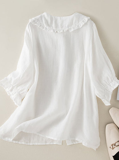 Kayla | Women Loose Fit Ruffle Collar Shirt