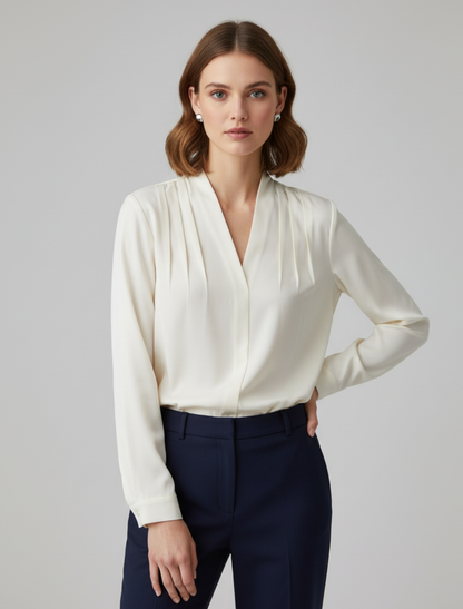 Sophia | Women’s Puff Sleeve Blouse Tailored Waist