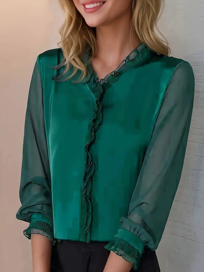 Brooklyn | Women Elegant Long Sleeve Ruffle Blouse