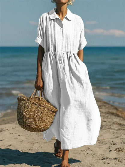 Breathable Cotton Dress Loose Fit Elegant Comfort