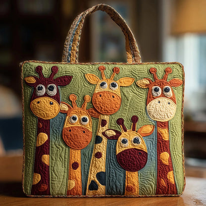 Quilted Tote Bag - Giraffe