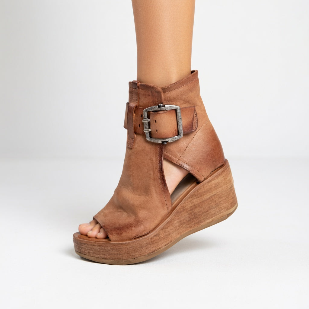 Orélisse™ - Open-toe Wedge Booties in Modern Style