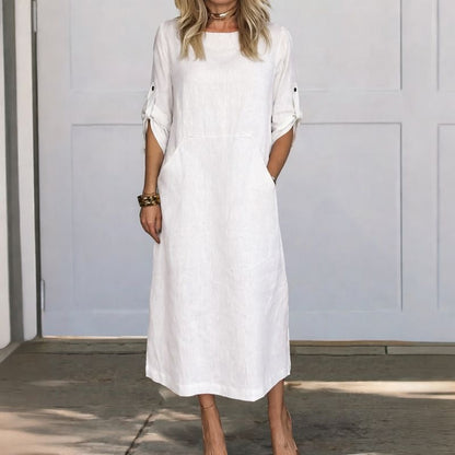 Gabriella | Women's A-Line Loose Fit Draped Dress Evening