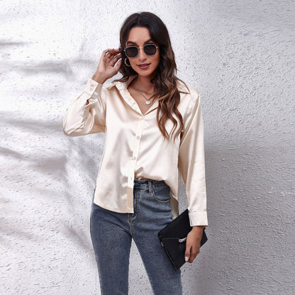 Sydney | Women’s Casual Workwear Loose Fit Satin Blouses