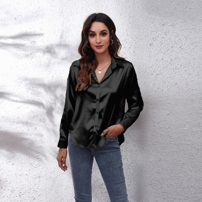 Sydney | Women’s Casual Workwear Loose Fit Satin Blouses