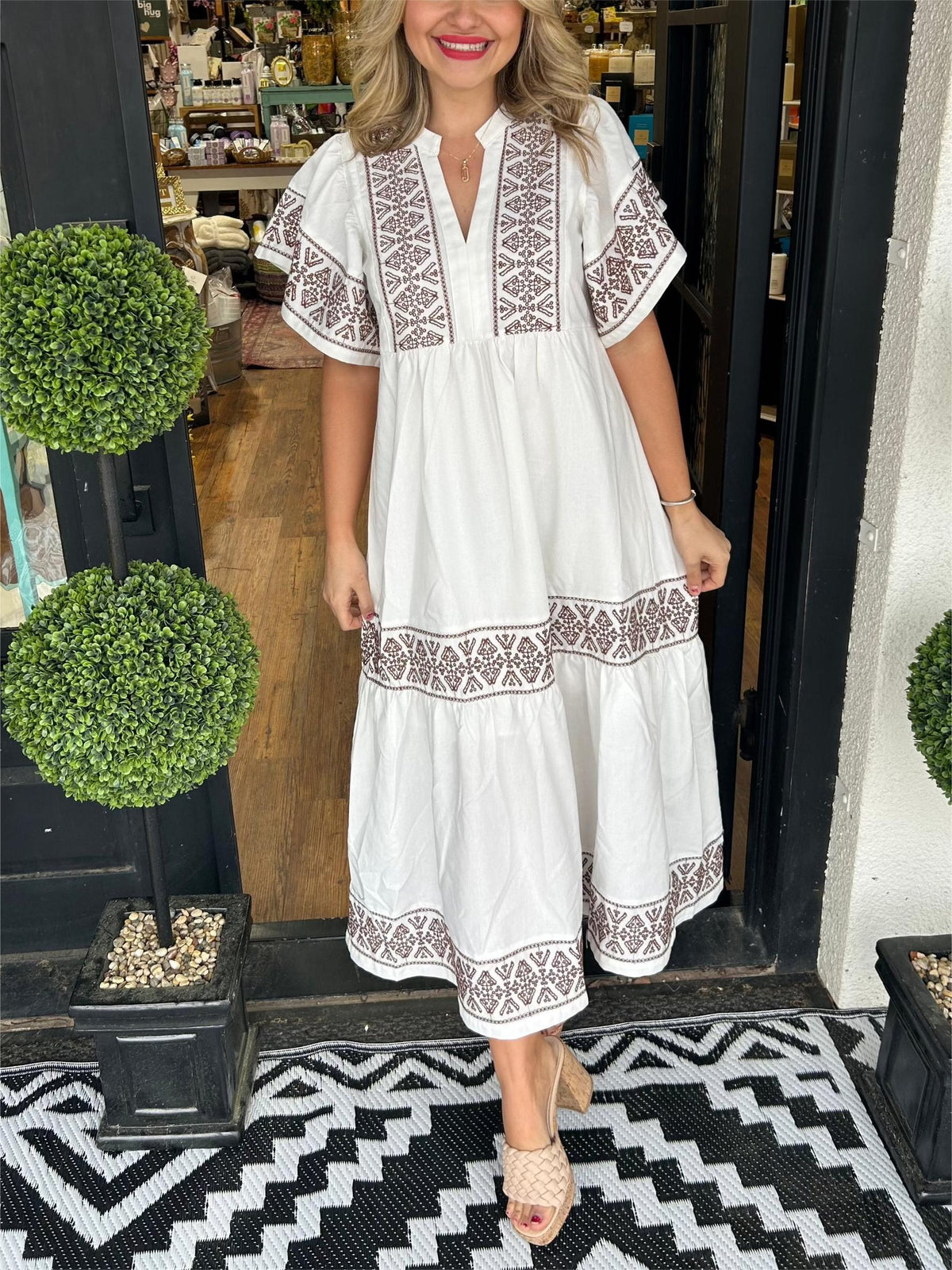 Alice | Women’s Summer Boho V Neck Midi Dress