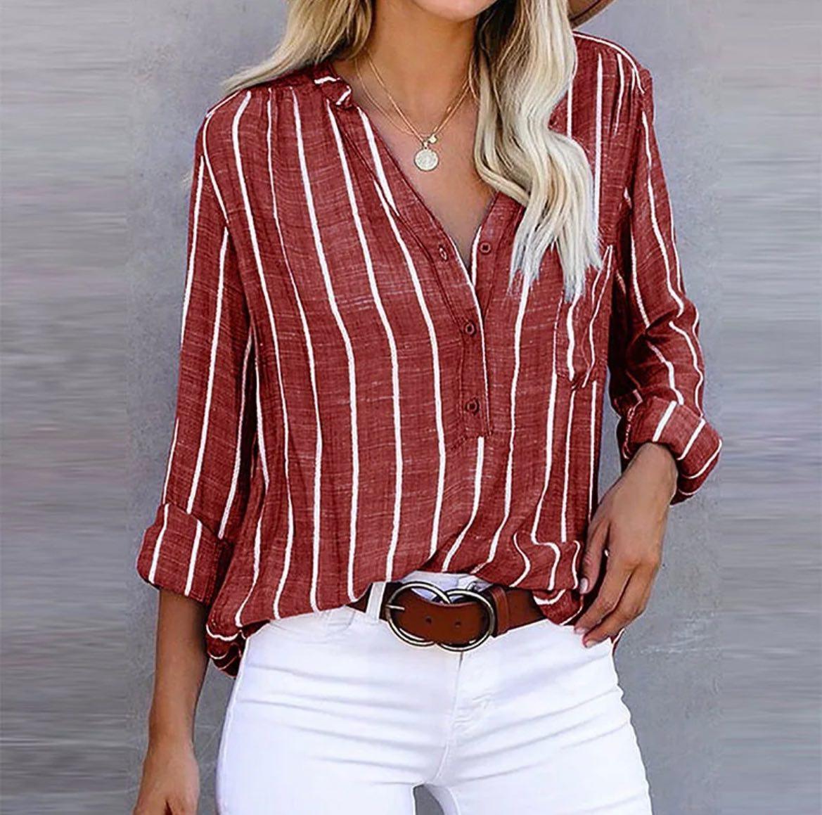 Mia | Women Summer Striped Casual Blouse