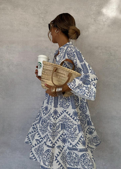 Maisie | Women's Boho Patterned Long Sleeve Mini Dress