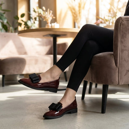 Lily | Women’s Orthopedic Pointed Toe Bow Detail Loafers