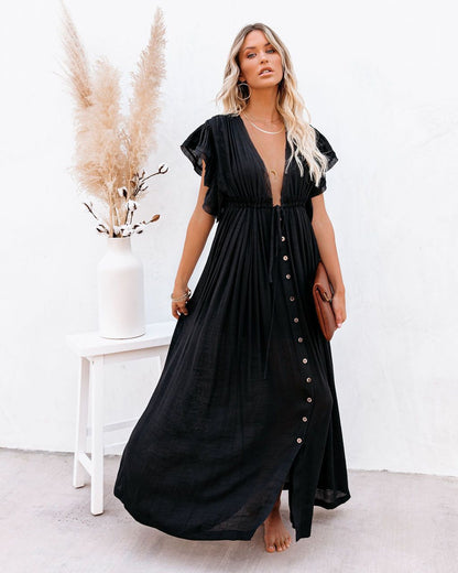 Bethany | Women’s Summer Boho Button Front Maxi Dress