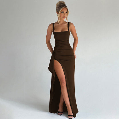 Hannah | Women’s Formal Slip Maxi Dress with Open Back