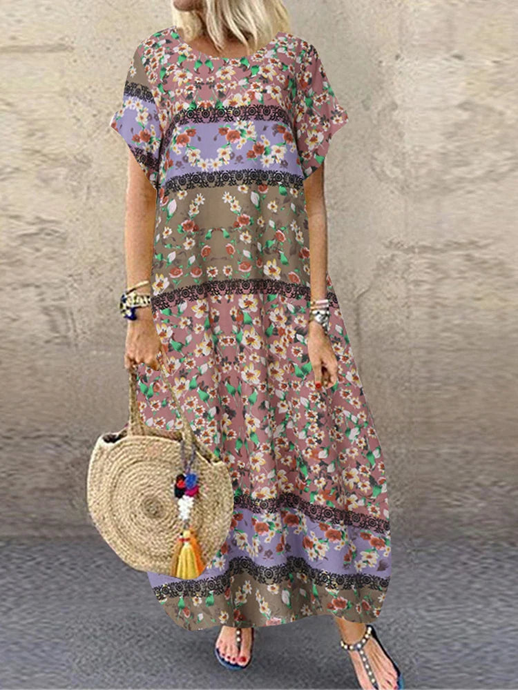 Velora – Printed Flowing Maxi Dress