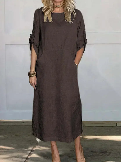 Gabriella | Women's A-Line Loose Fit Draped Dress Evening