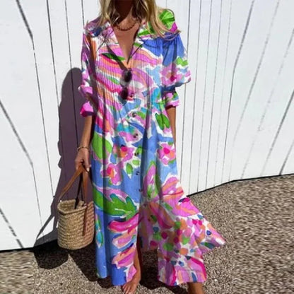 Catherine | Women’s Boho Floral Long Sleeve Maxi Dress