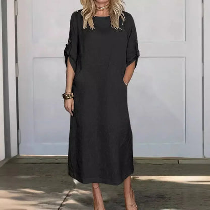 Gabriella | Women's A-Line Loose Fit Draped Dress Evening