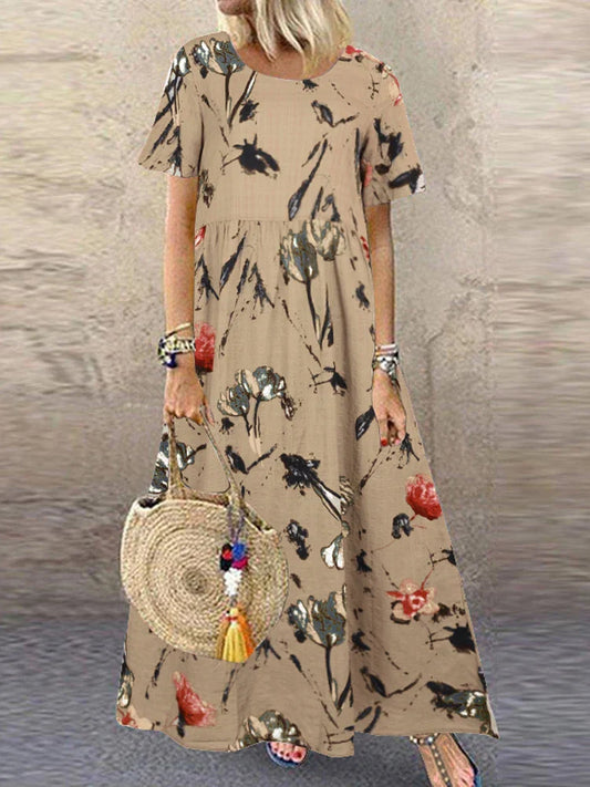 Zarelle – Printed Flowing Maxi Dress