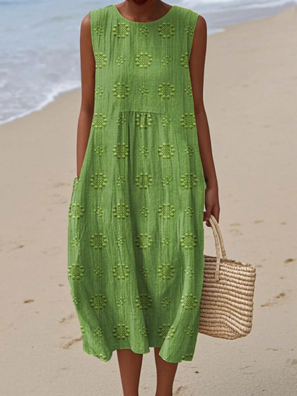 Sara - Patterned Midi Dress