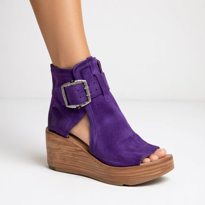 Orélisse™ - Open-toe Wedge Booties in Modern Style
