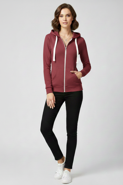 Grace | Women’s Hoodie with Front Zipper and Kangaroo Pockets