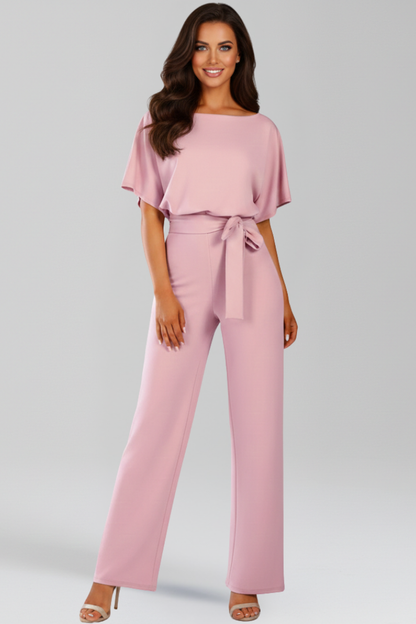 Danielle | Women’s Tie-Belt Wide-Leg Classic Jumpsuit