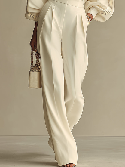 Selena | Ribbed Set with Wide Pants