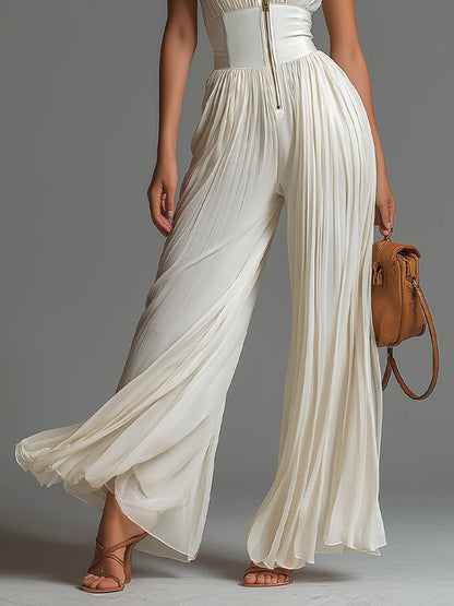 Mia – Pleated Chiffon Jumpsuit for Women