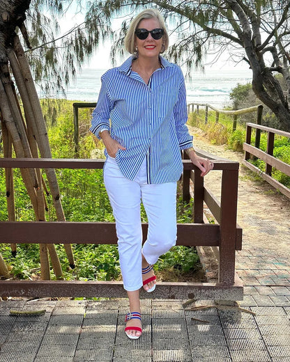 Jasmine | Women’s Classic Striped Button Shirt
