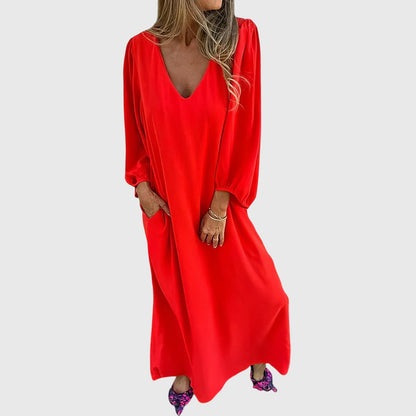 Carol - Long Boho Dress With Pockets