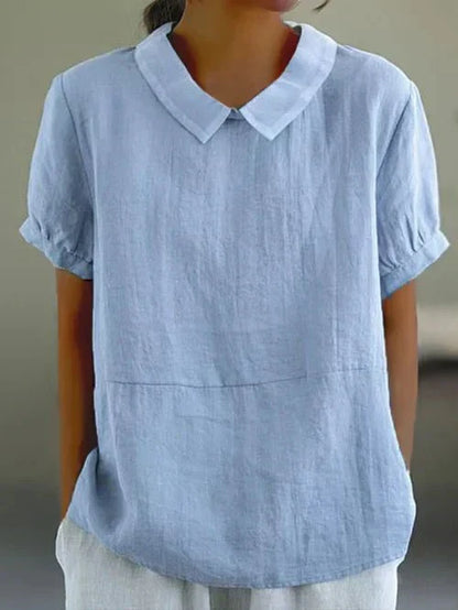 Fiona | Women’s Linen Peter Pan Collar Blouse