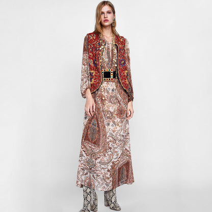 Eleanor | Women’s Boho Floral Open Front Vest Design
