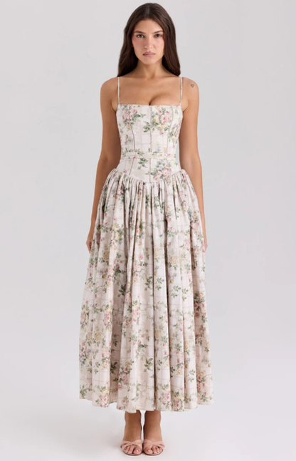 Gabriella | Women’s Wedding Guest Elegant Corset Midi Dress