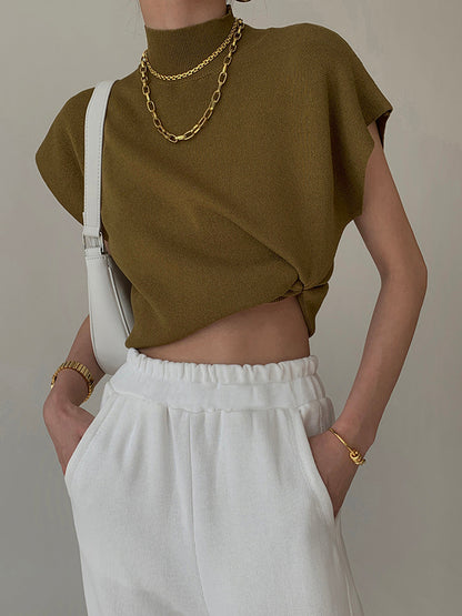 Michelle | Women's Mock Neck Short Sleeve Casual Top