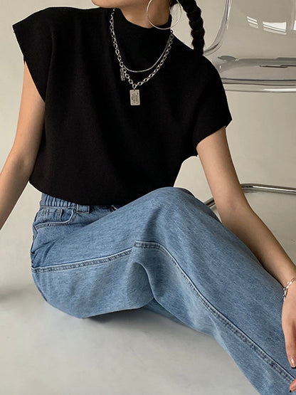 Claire | Women's Mock Neck Short Sleeve Casual Top
