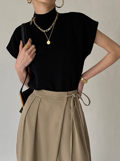 Michelle | Women's Mock Neck Short Sleeve Casual Top