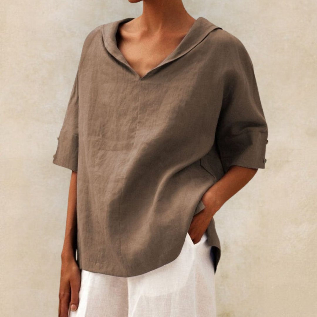 Clara | Women’s Spring Relaxed V-Neck Top
