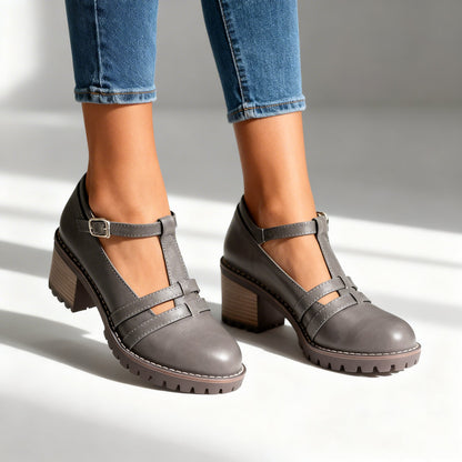 Romilly | Women's T-Strap Block Heel Loafer