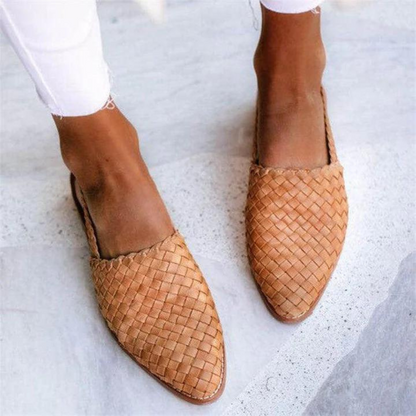 Blair | Women's Slip On Woven Flat Loafers