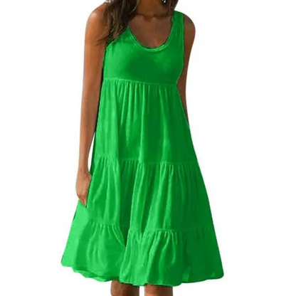 Emma | Women’s Boho Sleeveless Tiered Midi Dress