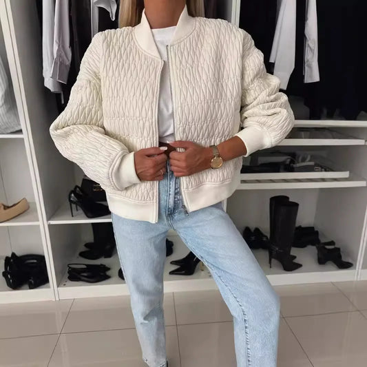 Clara | Women's Quilted Zip Up Bomber Jacket