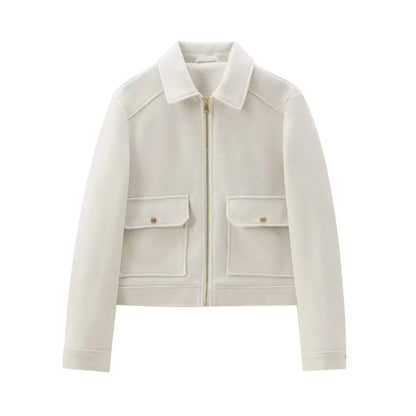 Beatrice | Women's Cropped Zip Up Bomber Jacket
